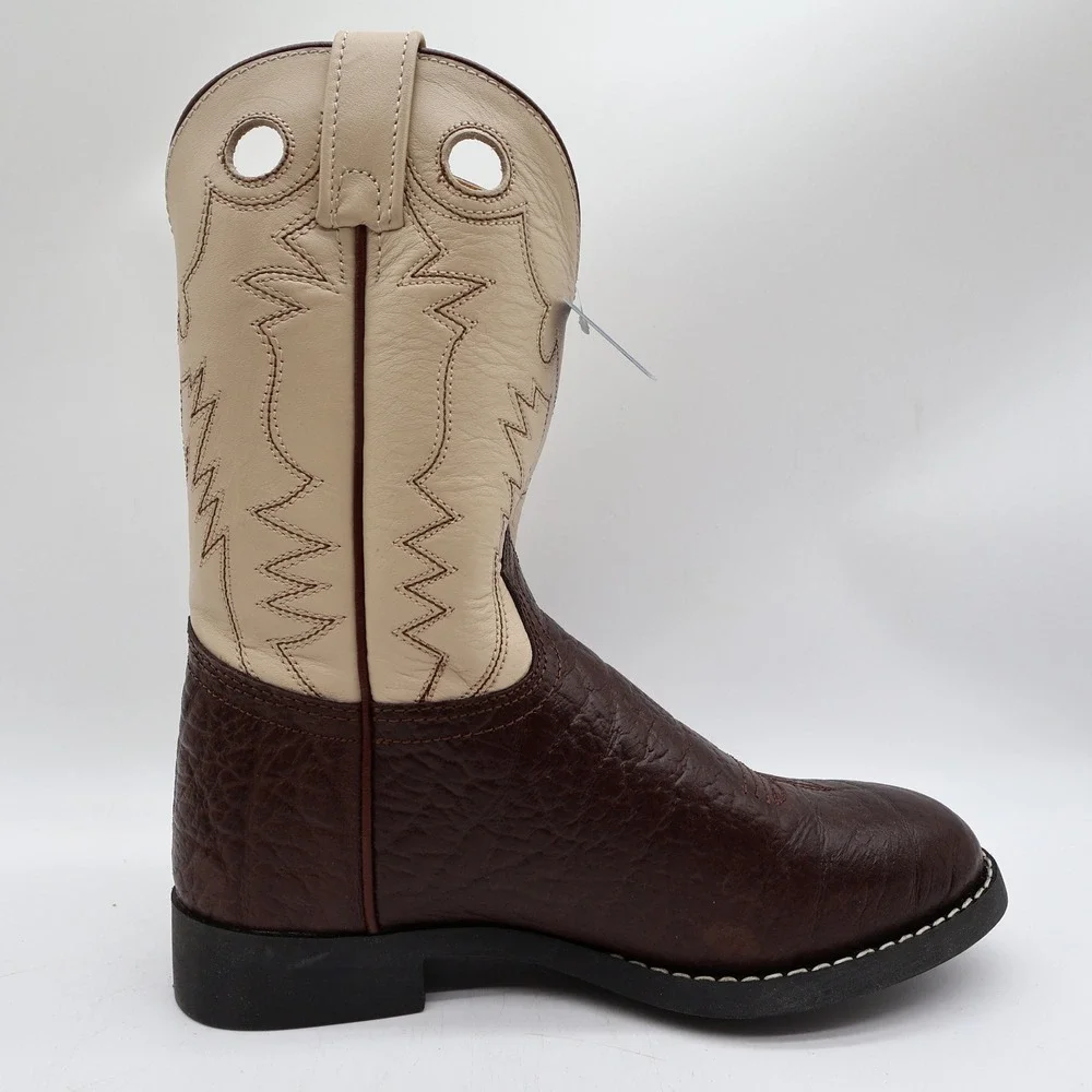 Acme Vintage Style Roper Boots Kids 3.5 Brown Bullhide Leather New NWT